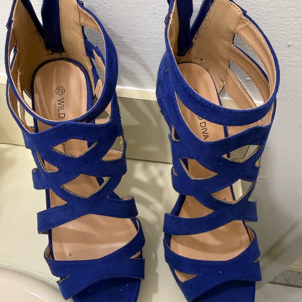 DIVA Lounge Royal Blue Strappy Heels